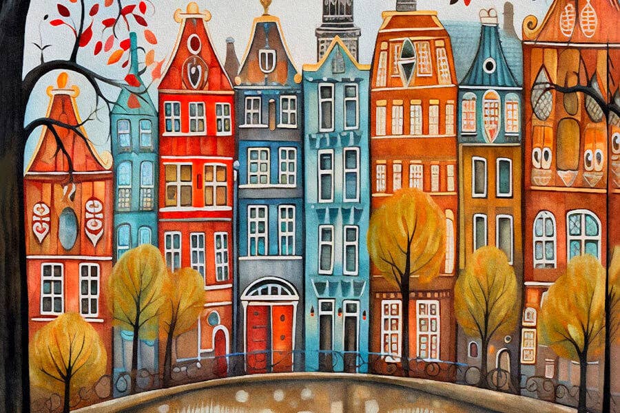 Fall on the Canals, 150-piece mini puzzle, Micro Puzzles