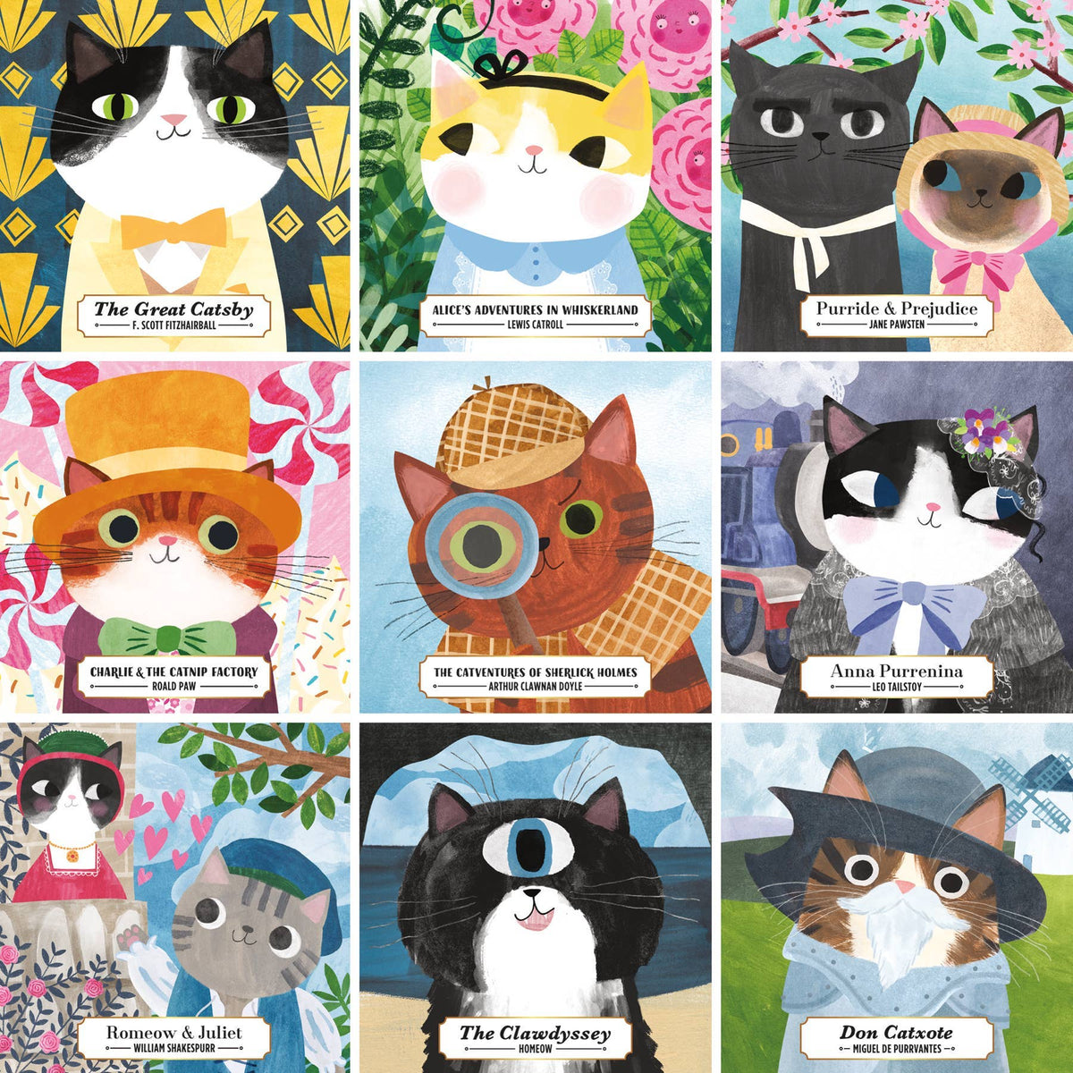 Bookish Cats, 500-piece puzzle, Mudpuppy