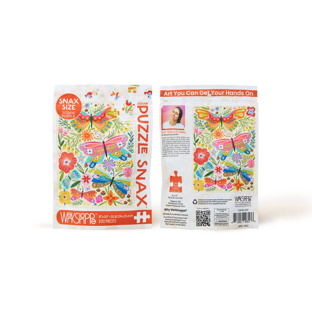 Butterfly Floral, 100-piece puzzle, WerkShoppe