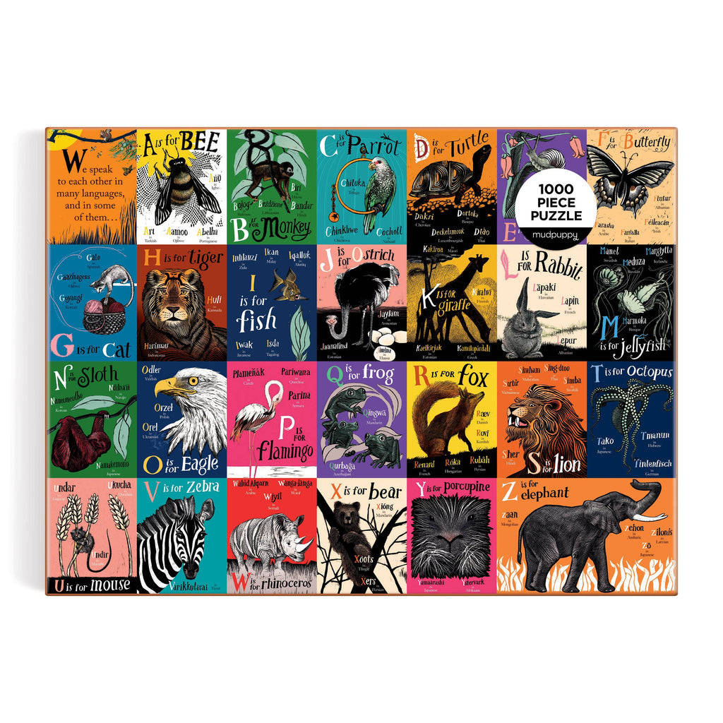 A is for Bee: An Alphabet in Translation, 1000-piece puzzle, Mudpuppy