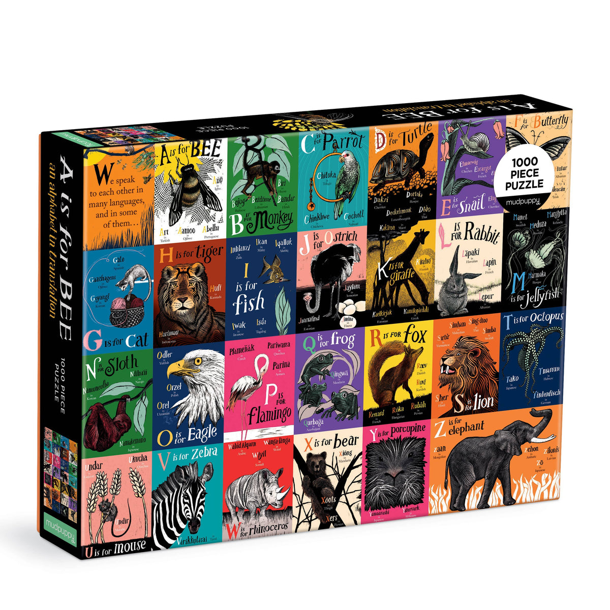 A is for Bee: An Alphabet in Translation, 1000-piece puzzle, Mudpuppy
