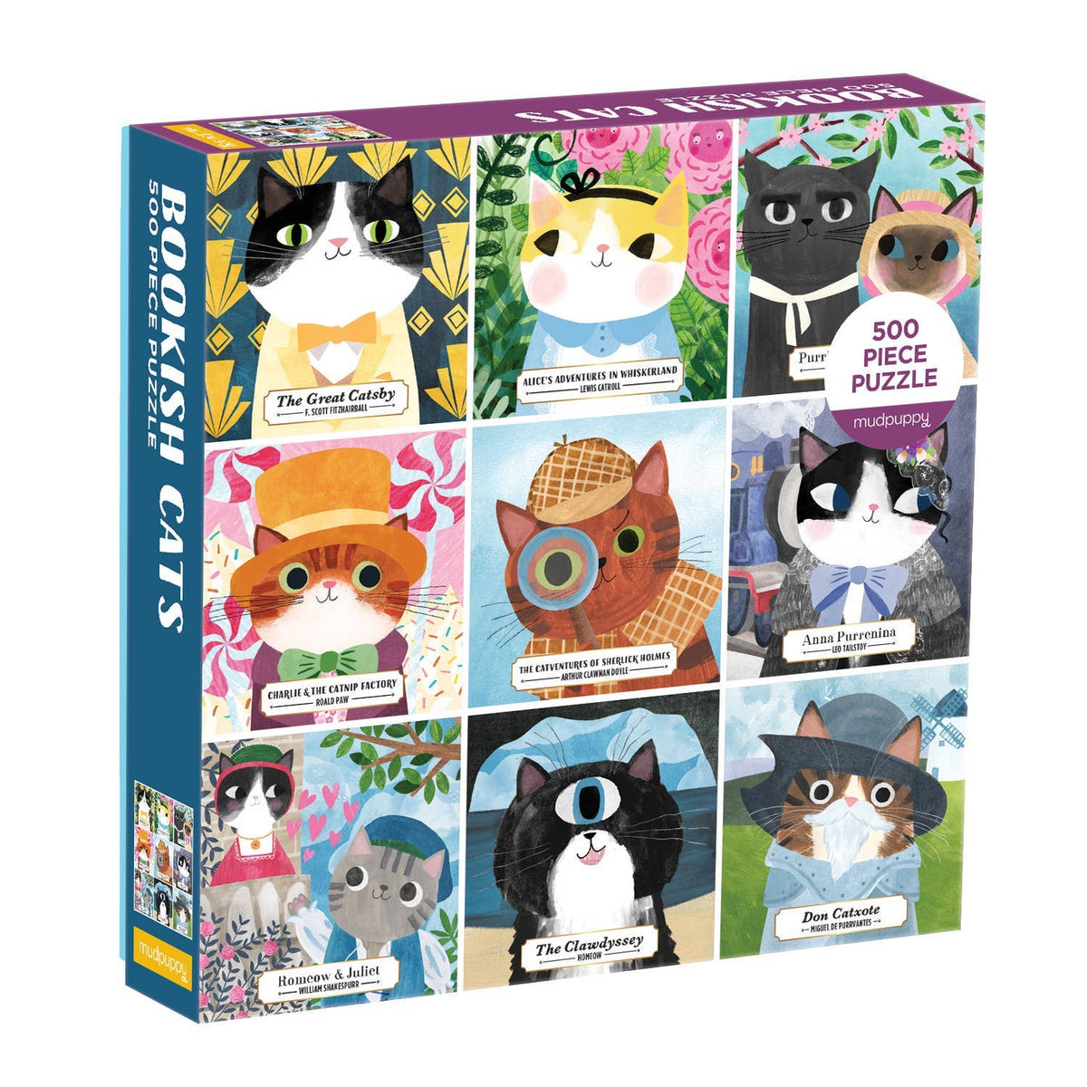 Bookish Cats, 500-piece puzzle, Mudpuppy