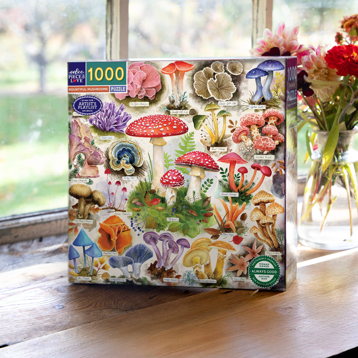 Bountiful Mushrooms, 1000-piece puzzle, eeBoo