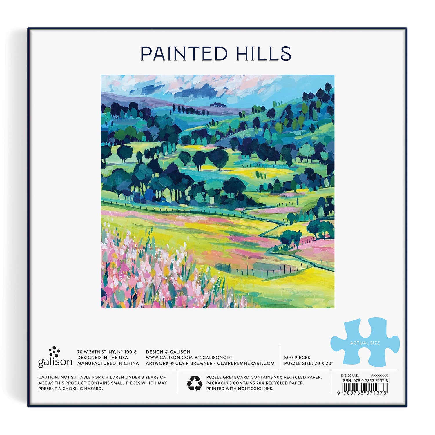 Painted Hills, 500-piece puzzle, Galison