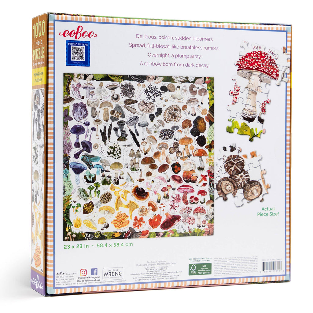 Mushroom Rainbow, 1000-piece puzzle, eeBoo