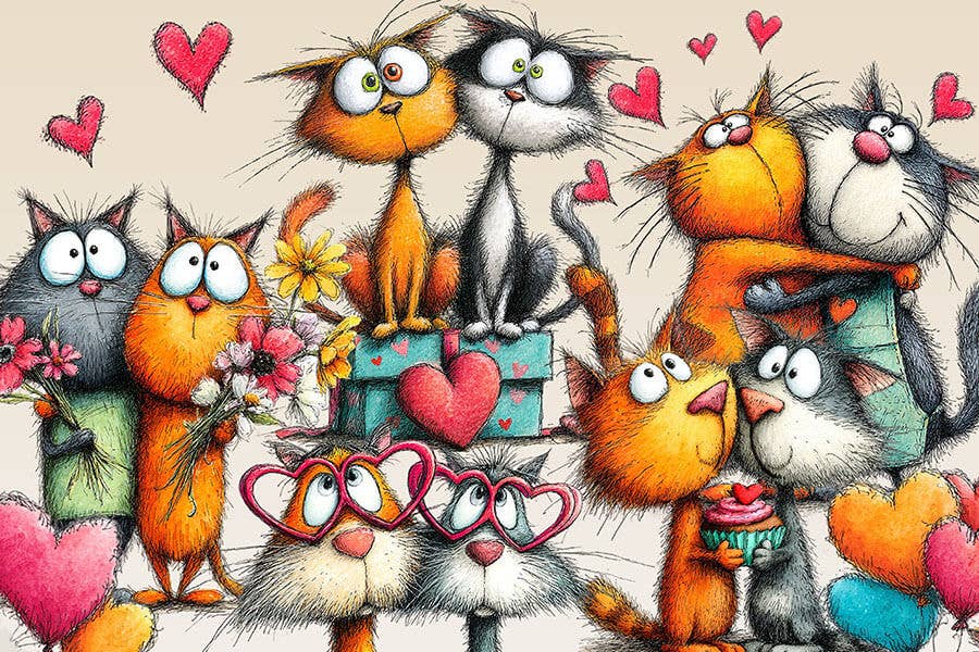 Lovable Cats, 150-piece mini puzzle, Micro Puzzles