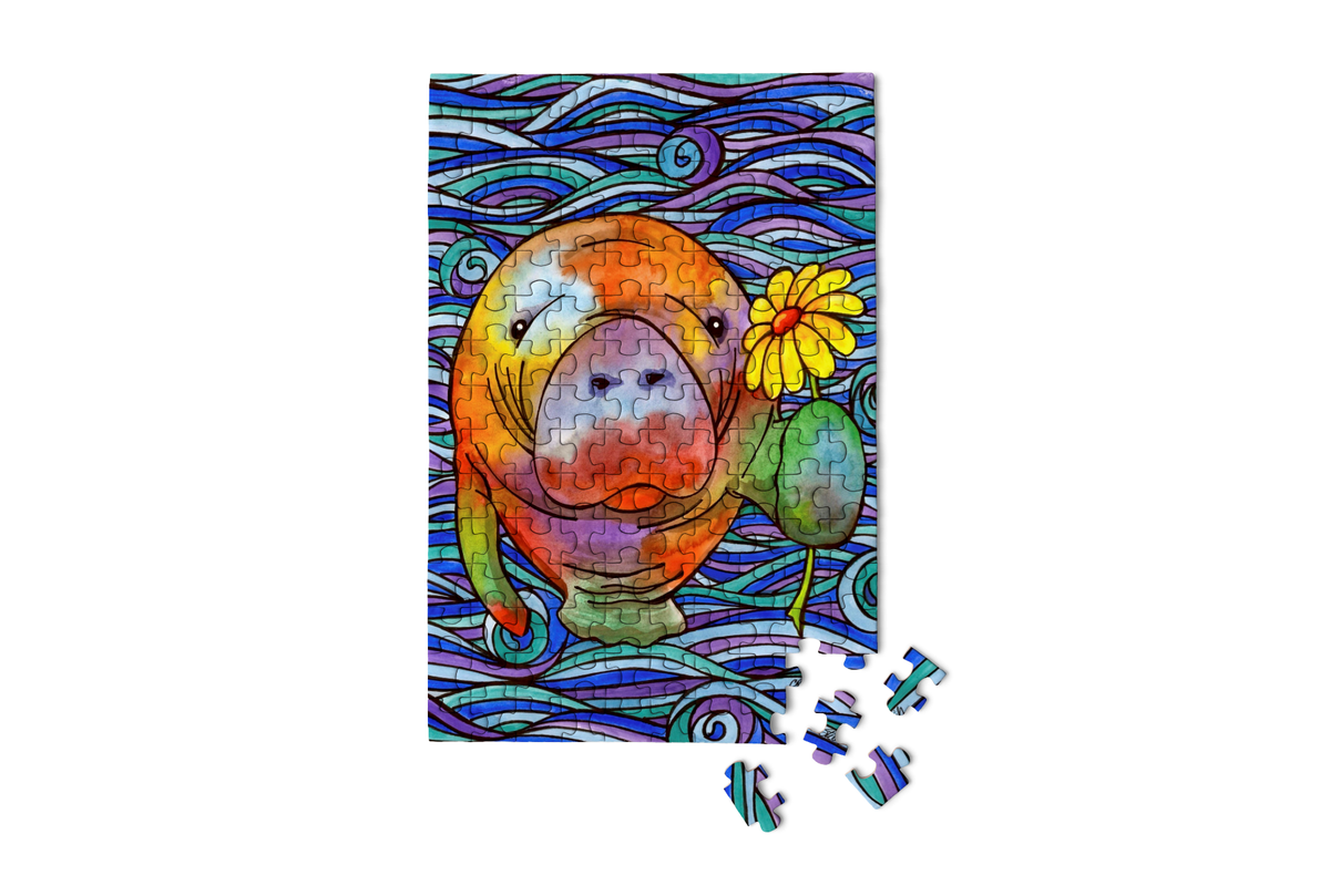 Hue Manatee, 150-piece puzzle, Micro Puzzles