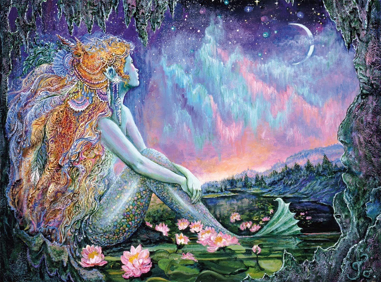 Mermaid Pool, 1000-piece glitter puzzle, Buffalo Games