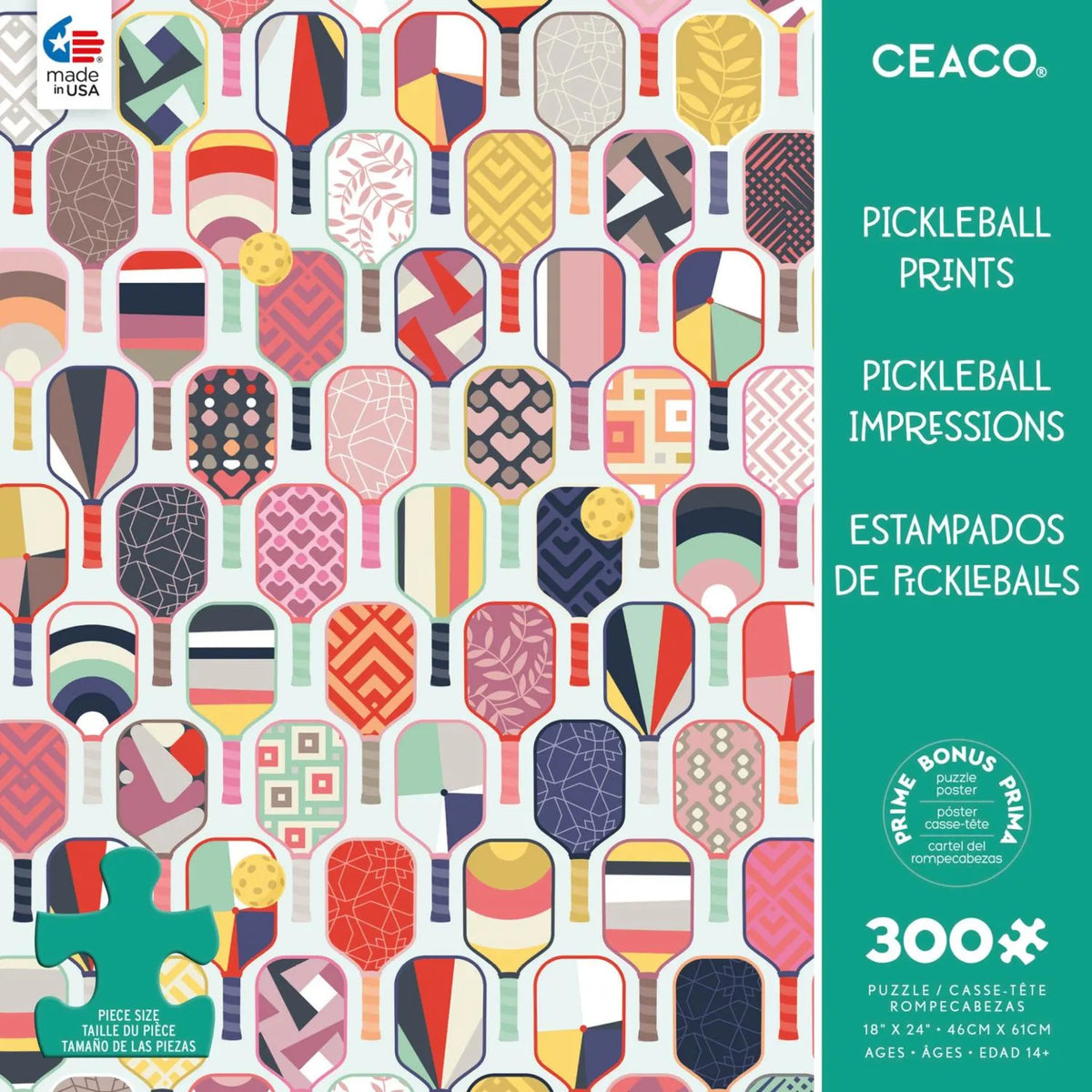 Pickleball Prints, 300-piece puzzle, Ceaco