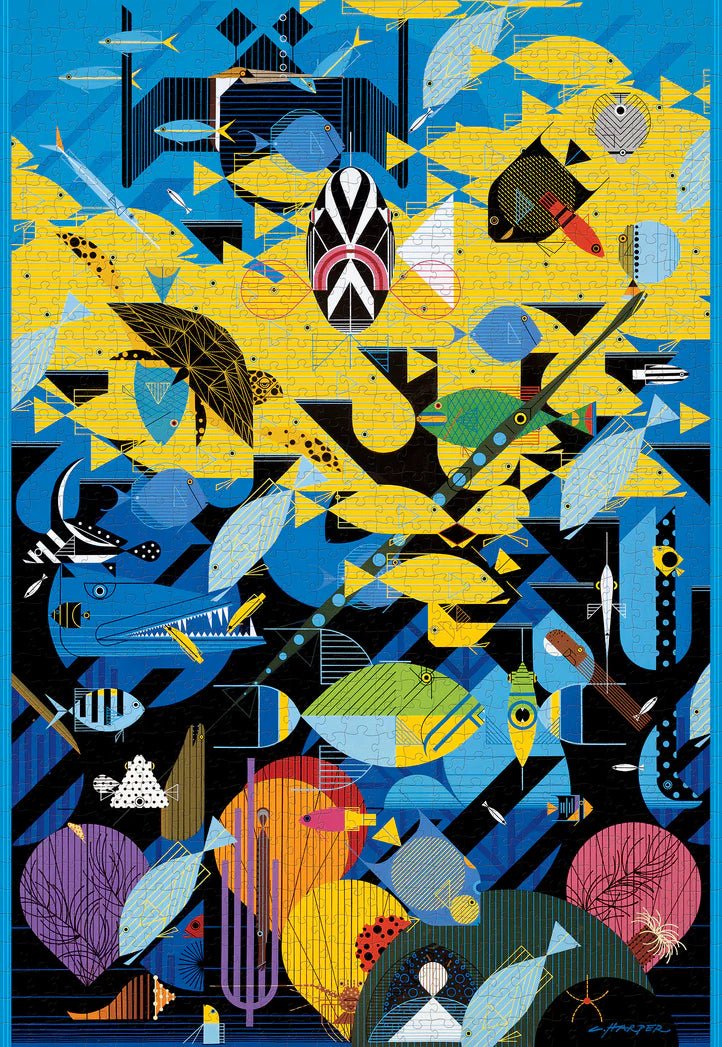 The Coral Reef - Charley Harper, 1000-piece puzzle, Pomegranate