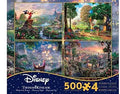 Disney/Thomas Kinkade (Fantasia, Winnie, Tangled, Lady and the Tramp), 4 pack of 500-piece puzzles, Ceaco