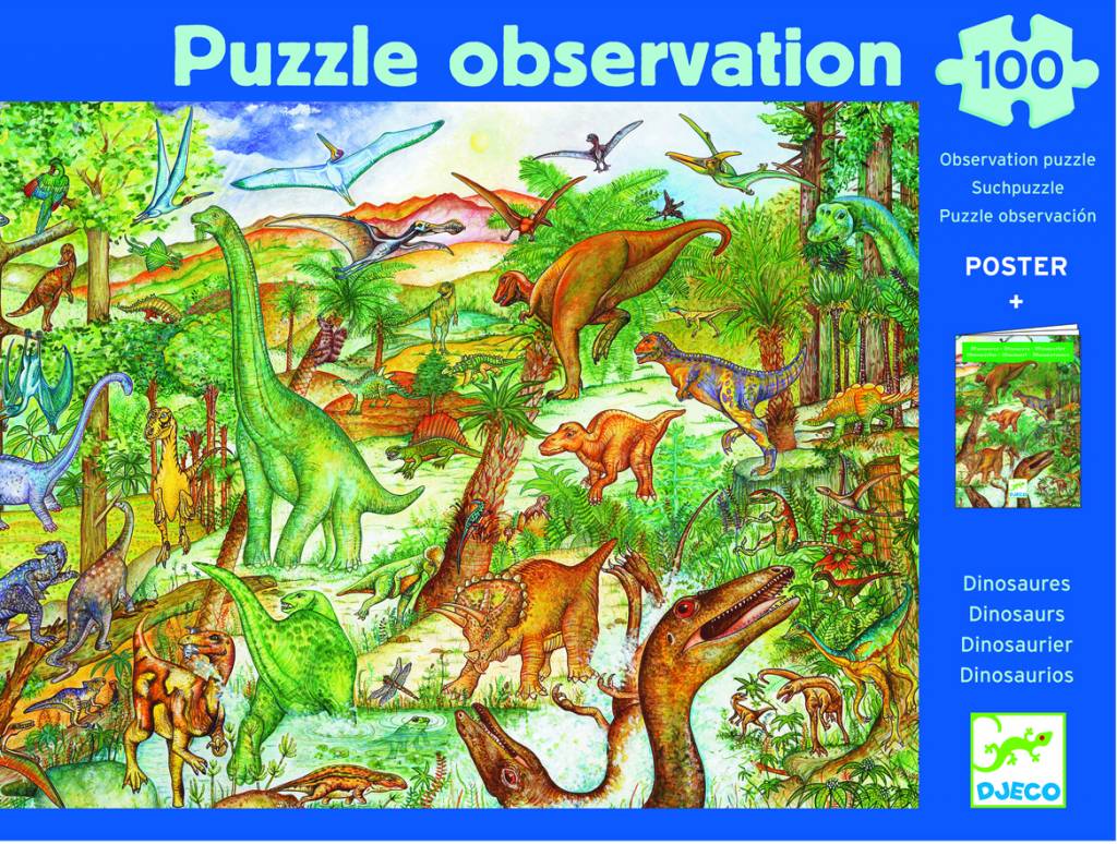 Dinosaurs, 100-piece kids' puzzle, Djeco