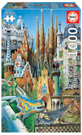 Collage Gaudi, 1000-piece mini puzzle, Educa