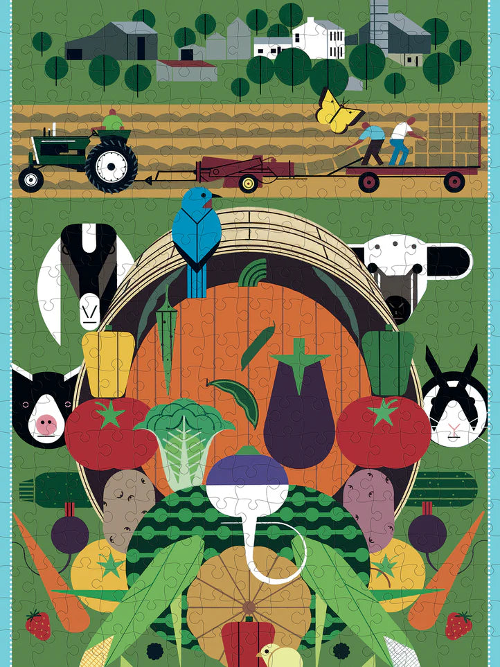 Gorman Heritage Farm - Charley Harper, 300-piece puzzle, Pomegranate