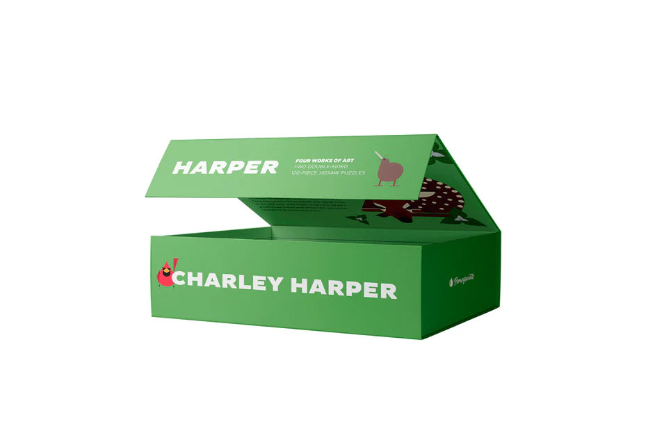 Charley Harper Puzzle Set, 2 double-sided 120-piece puzzles, Pomegranate