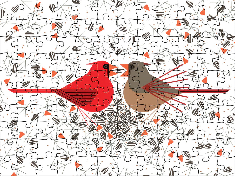 Charley Harper Puzzle Set, 2 double-sided 120-piece puzzles, Pomegranate