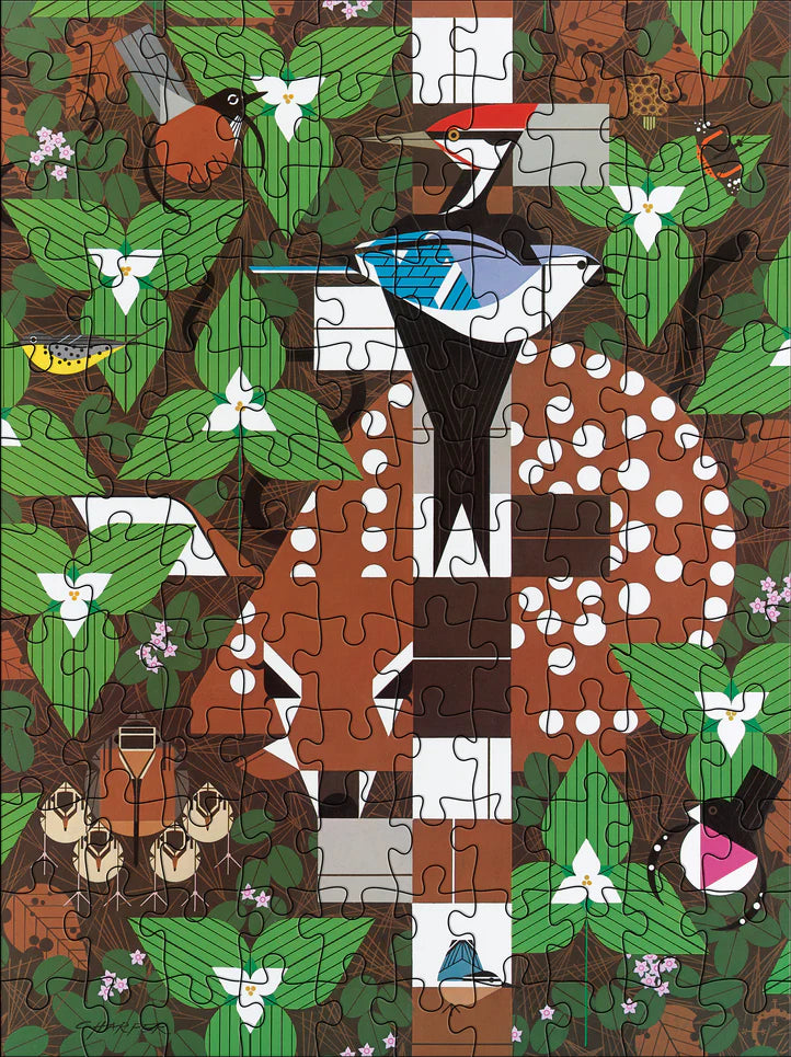 Charley Harper Puzzle Set, 2 double-sided 120-piece puzzles, Pomegranate
