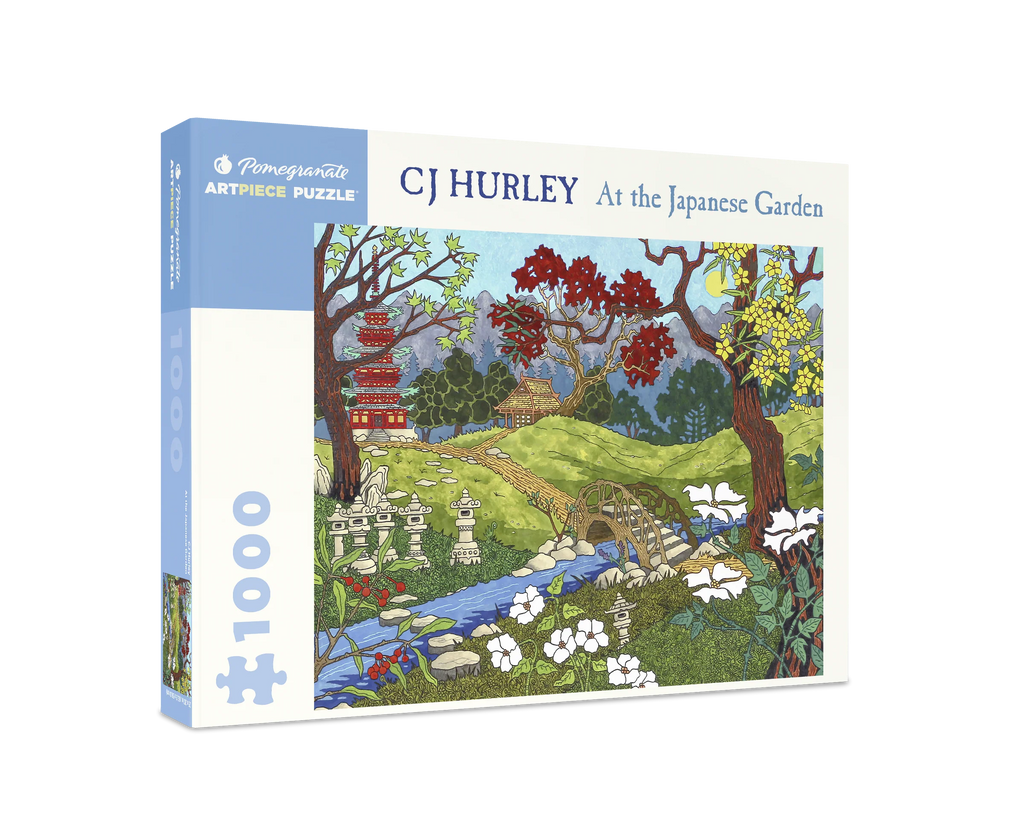 At the Japanese Garden - CJ Hurley, 1000-piece puzzle, Pomegranate