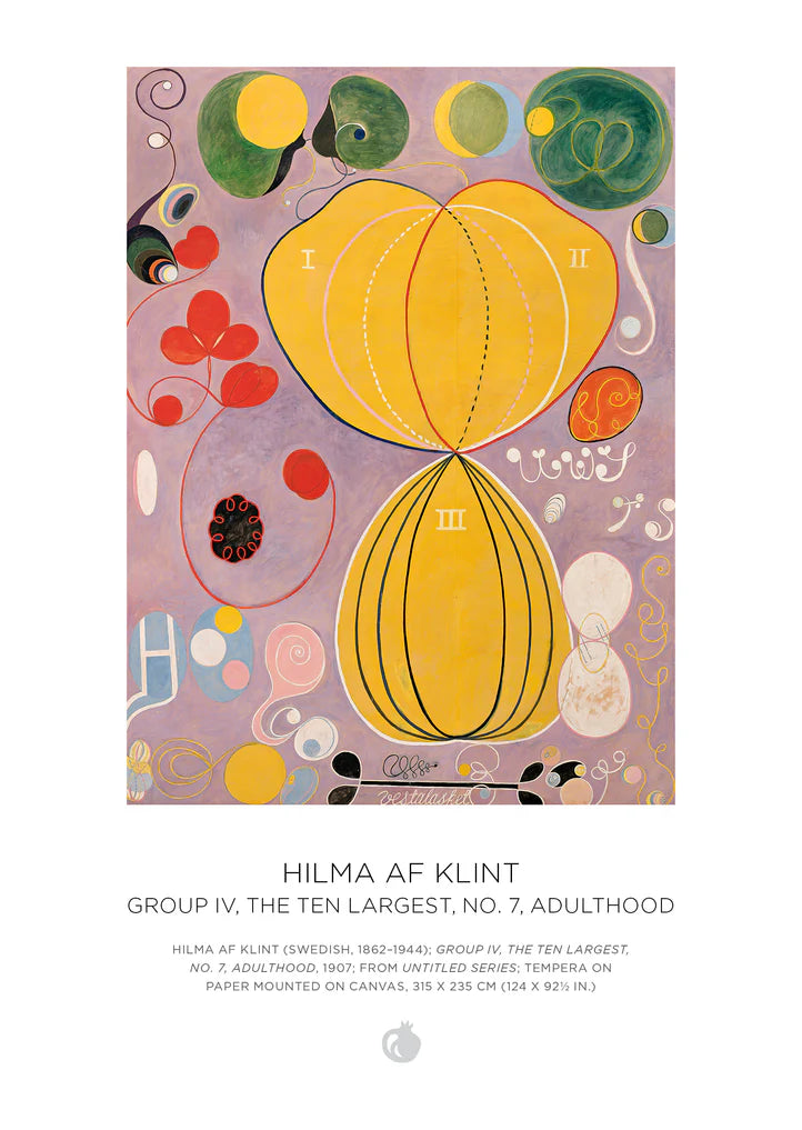 Hilma AF Klint Puzzle set, 2 double-sided 120-piece puzzles, Pomegranate