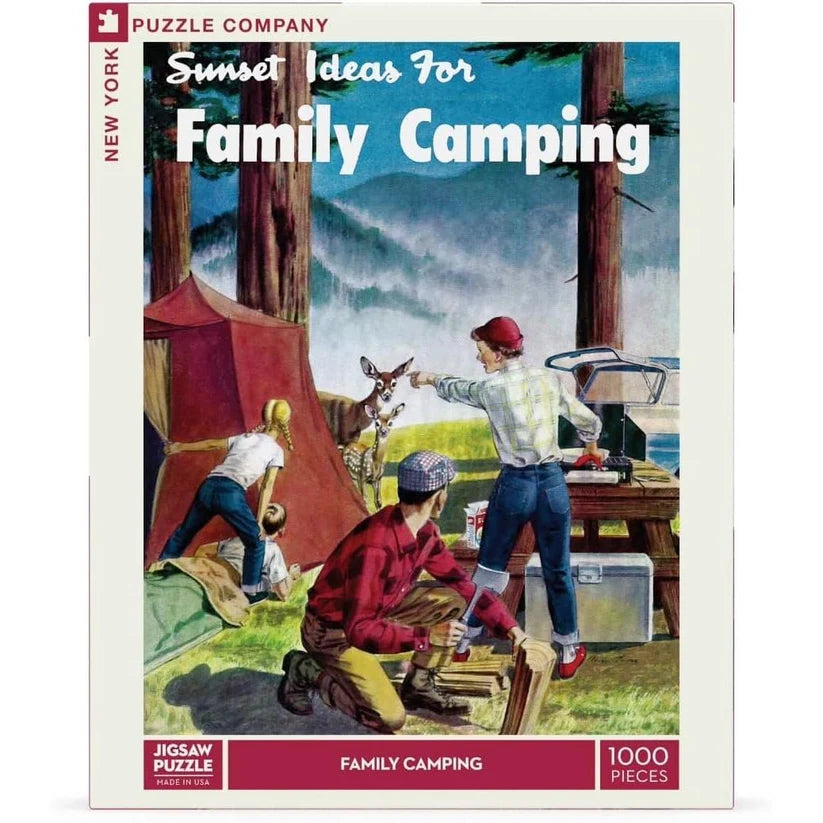 Family Camping - Sunset Cover, 1000-piece puzzle, New York Puzzle Company