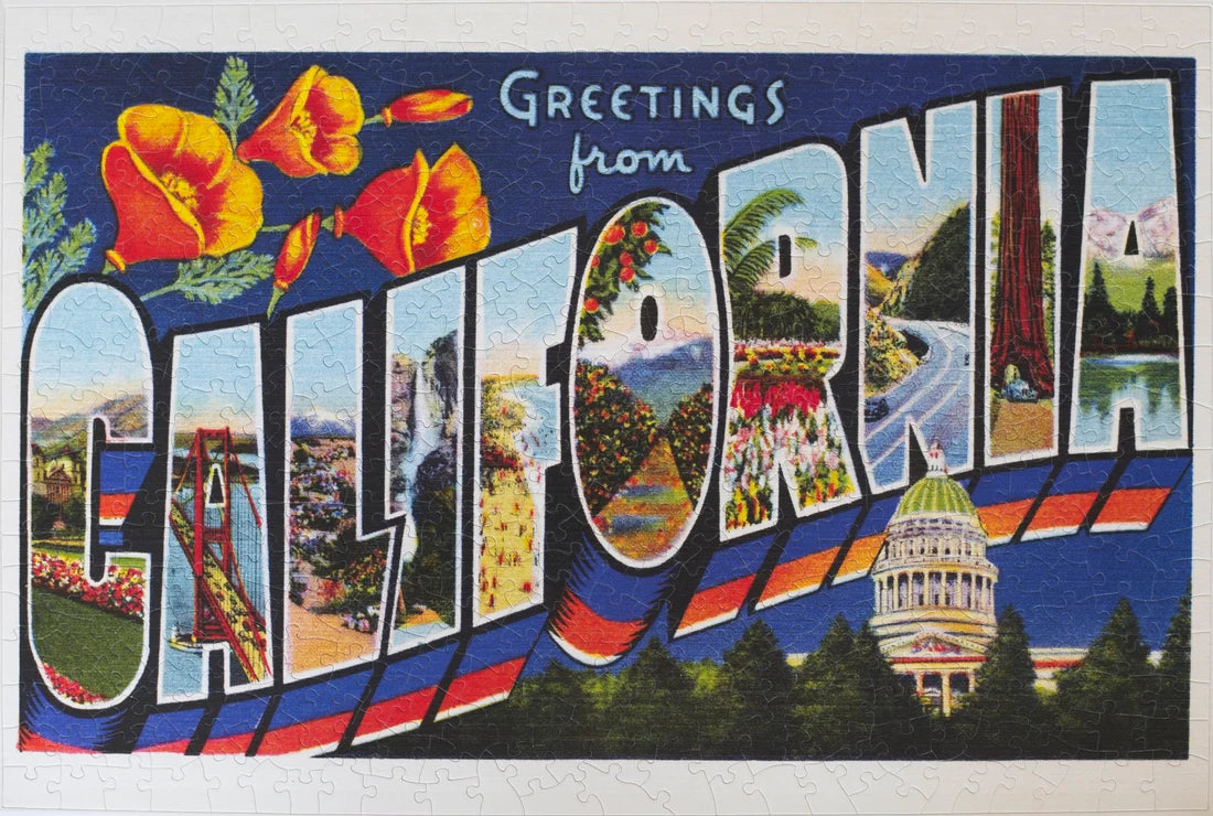 Greetings from California, 500-piece puzzle, Oakland Puzzle Company