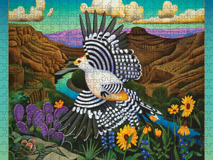 Crossing the Rio Grande - Billy Hassell, 500-piece puzzle, Pomegranate