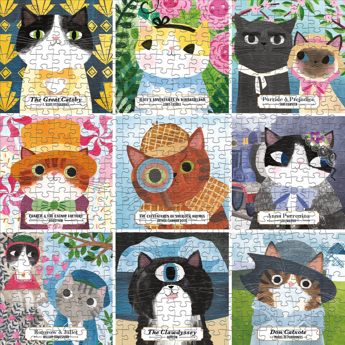 Bookish Cats, 500-piece puzzle, Mudpuppy