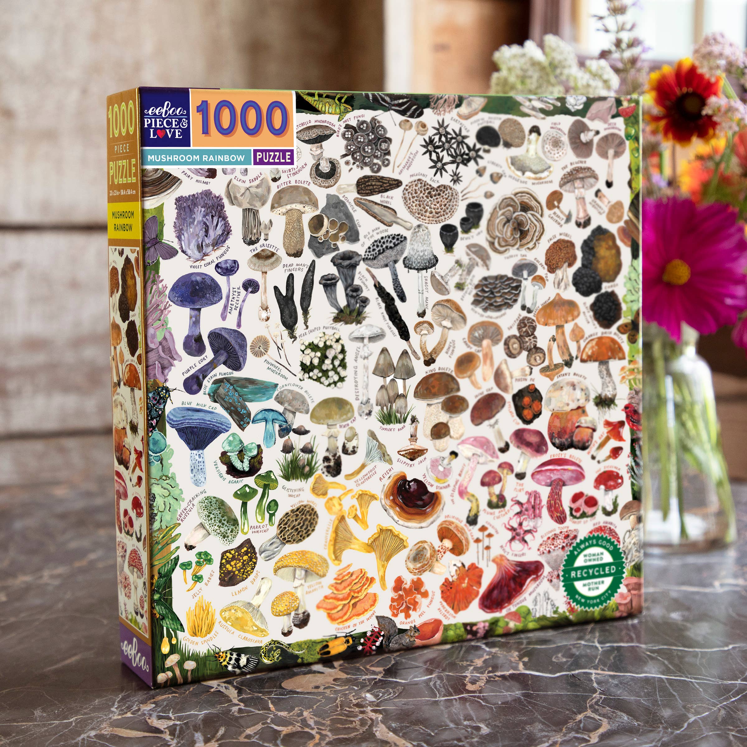 Mushroom Rainbow, 1000-piece puzzle, eeBoo