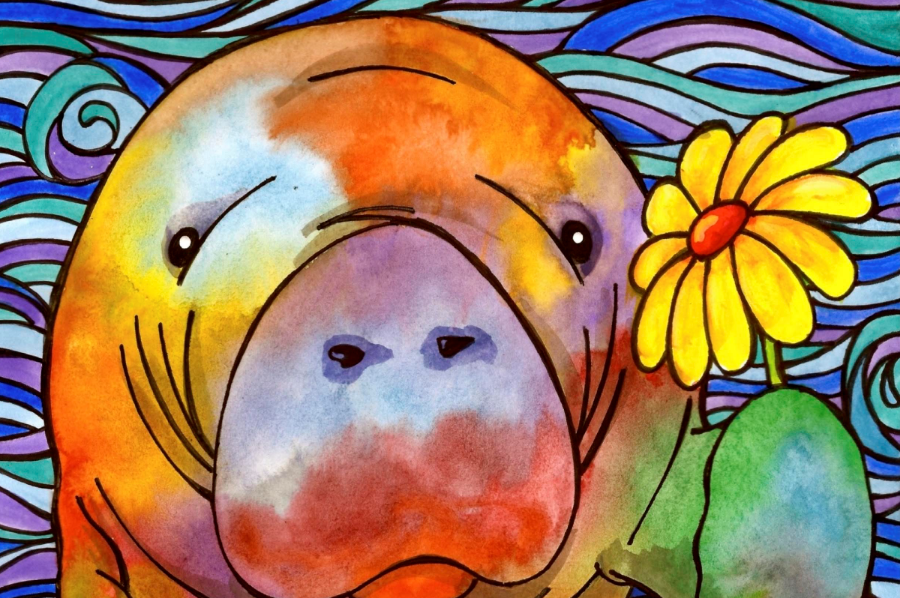 Hue Manatee, 150-piece puzzle, Micro Puzzles