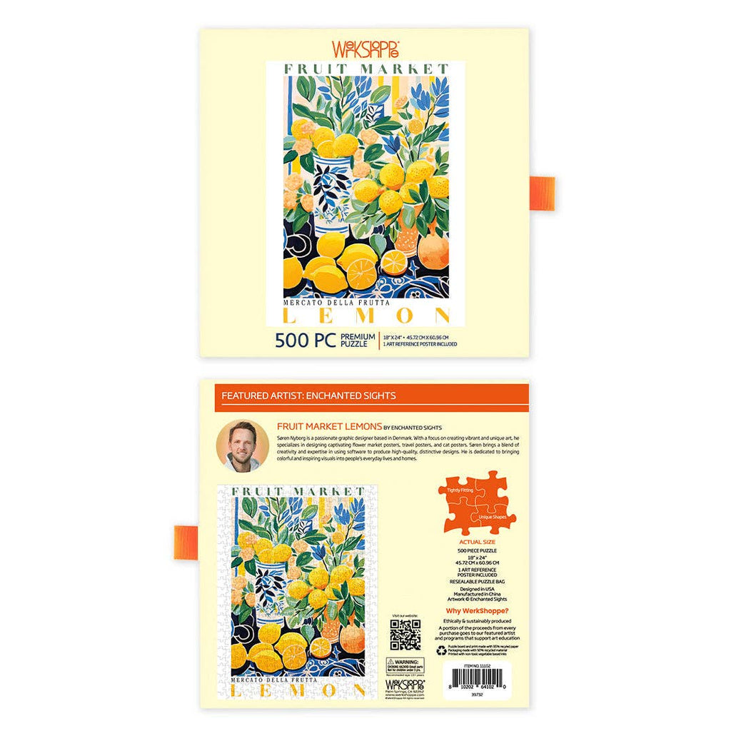 Fruit Market Lemons, 500-piece puzzle, WerkShoppe