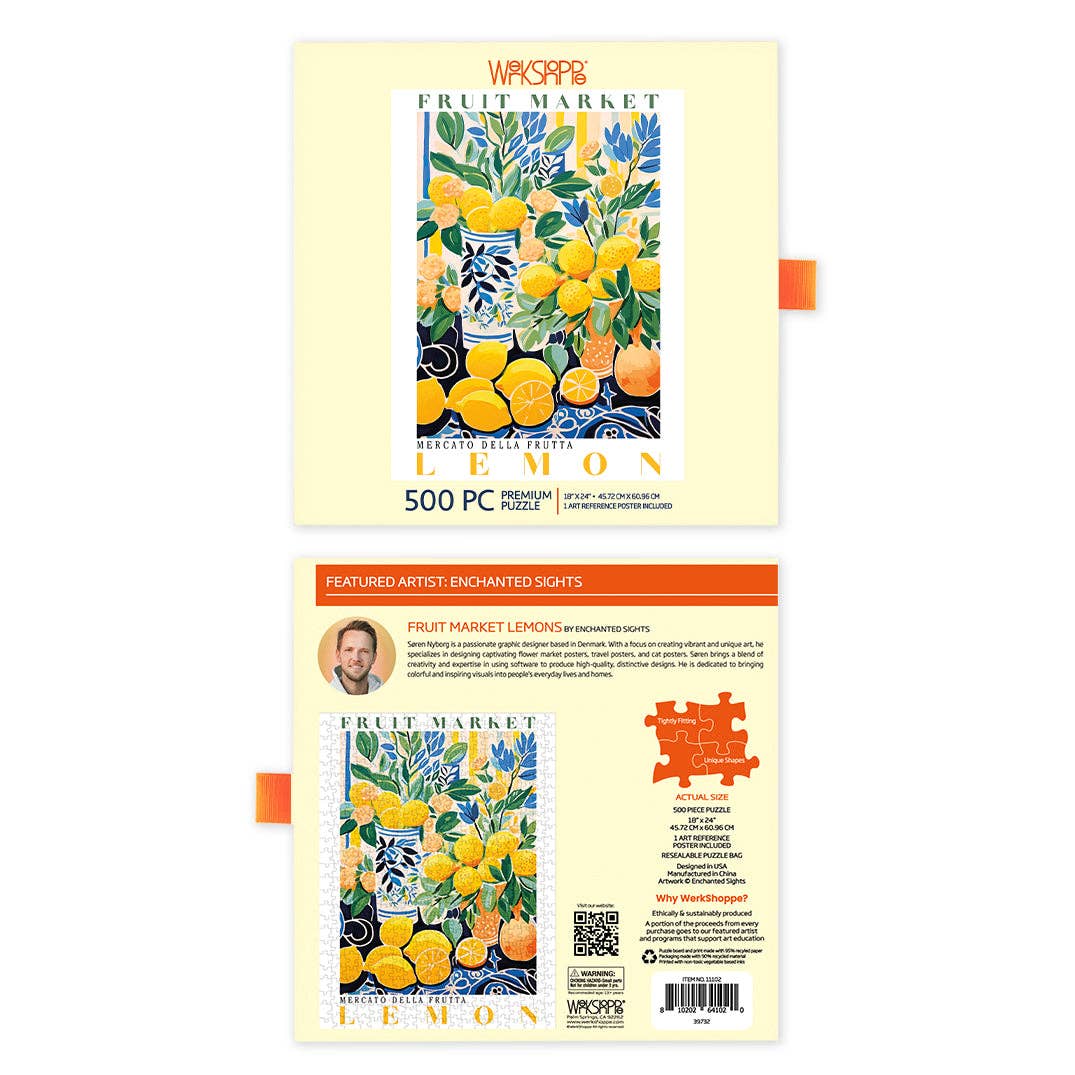 Fruit Market Lemons, 500-piece puzzle, WerkShoppe