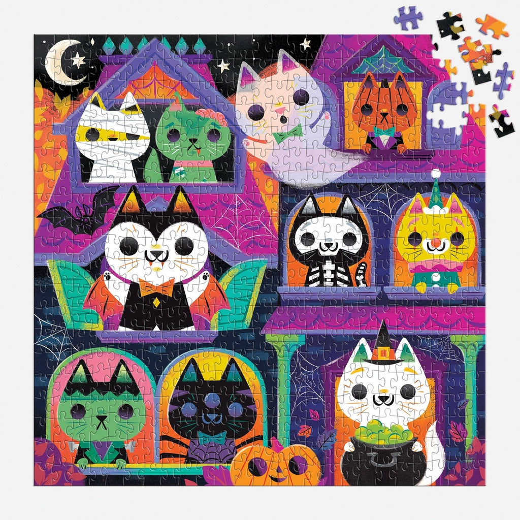 Haunted House Cats, 300-piece glow-in-the-dark kids' puzzle, Mudpuppy