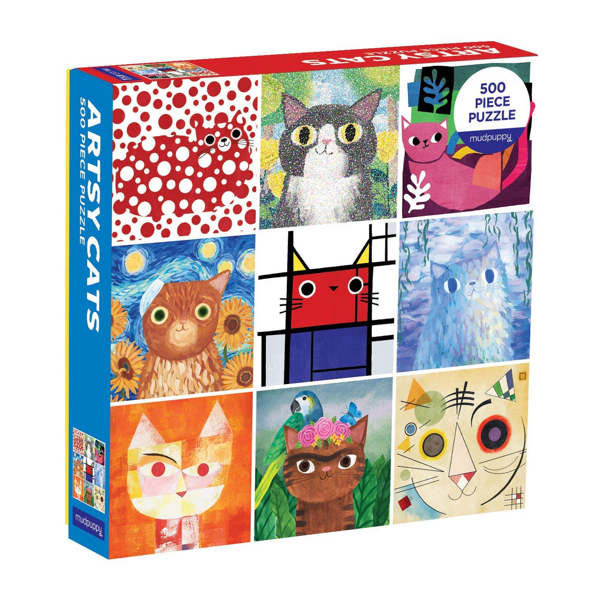 Artsy Cats, 500-piece puzzle, Mudpuppy