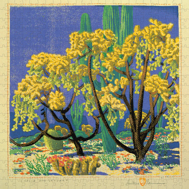Cholla and Sahuaro - Gustave Baumann, 500-piece puzzle, Pomegranate