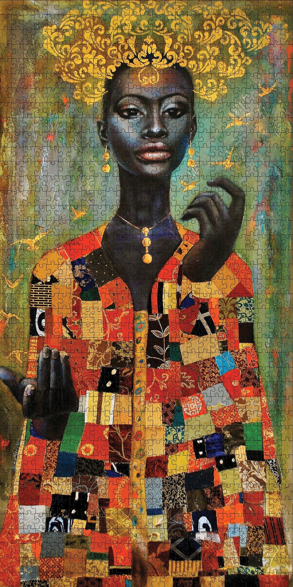 Her Coat of Many Colors - Tamara Madden, 1000-piece puzzle, Pomegranate