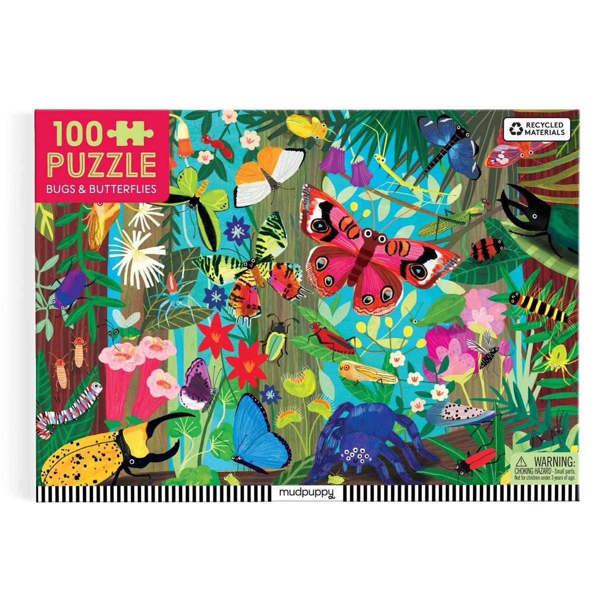 Bugs and Butterflies, 100-piece kids' puzzle, Mudpuppy