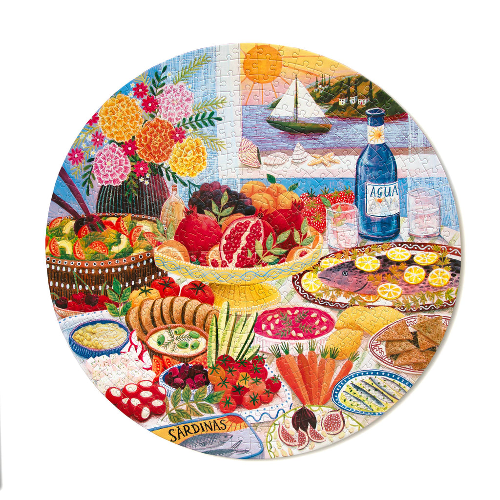 Mediterranean Table, 500-piece round puzzle, eeBoo