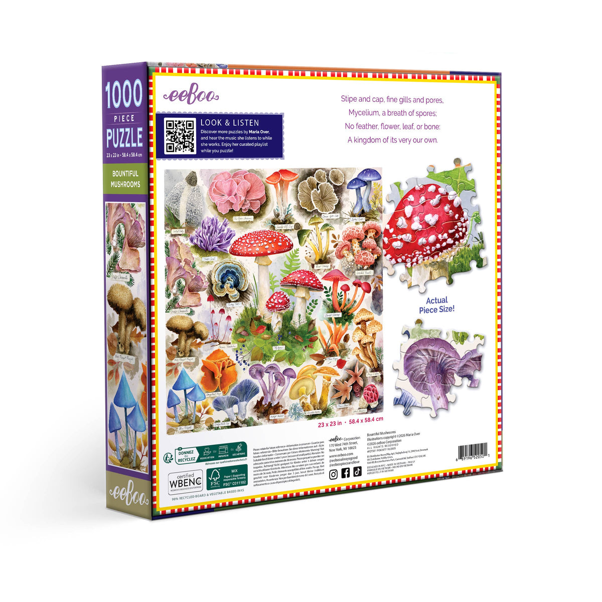 Bountiful Mushrooms, 1000-piece puzzle, eeBoo