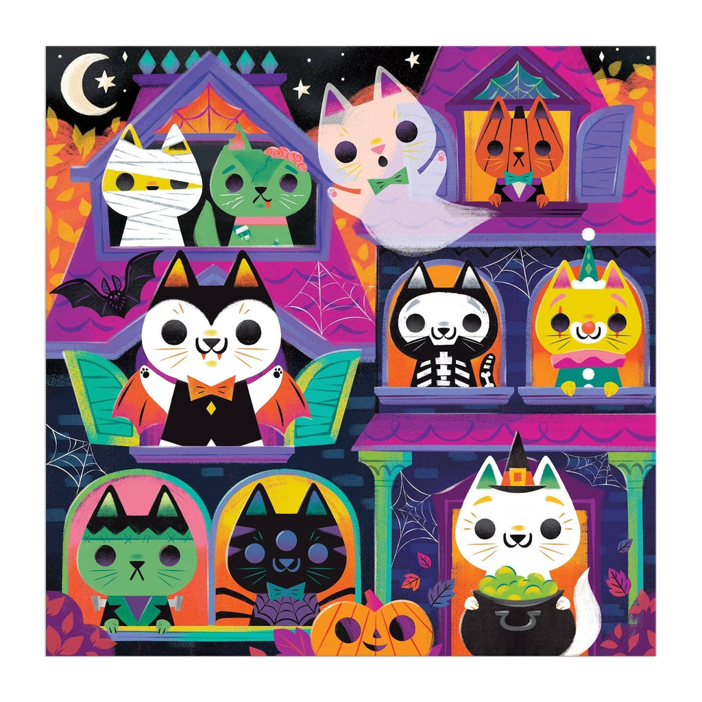Haunted House Cats, 300-piece glow-in-the-dark kids' puzzle, Mudpuppy