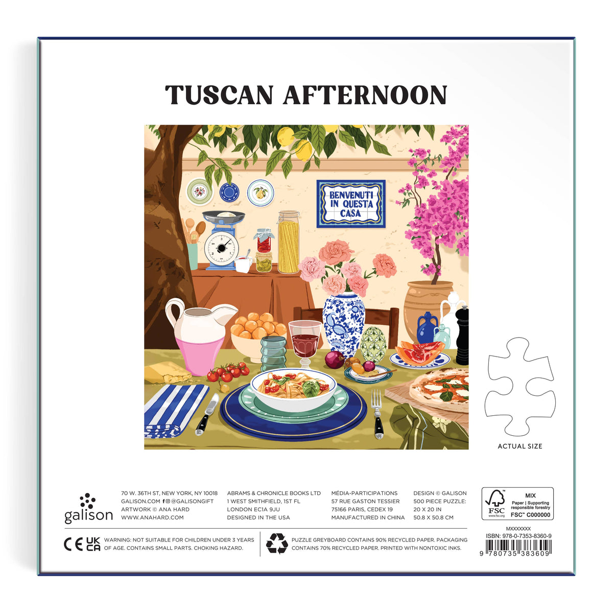 Tuscan Afternoon, 500-piece puzzle, Galison