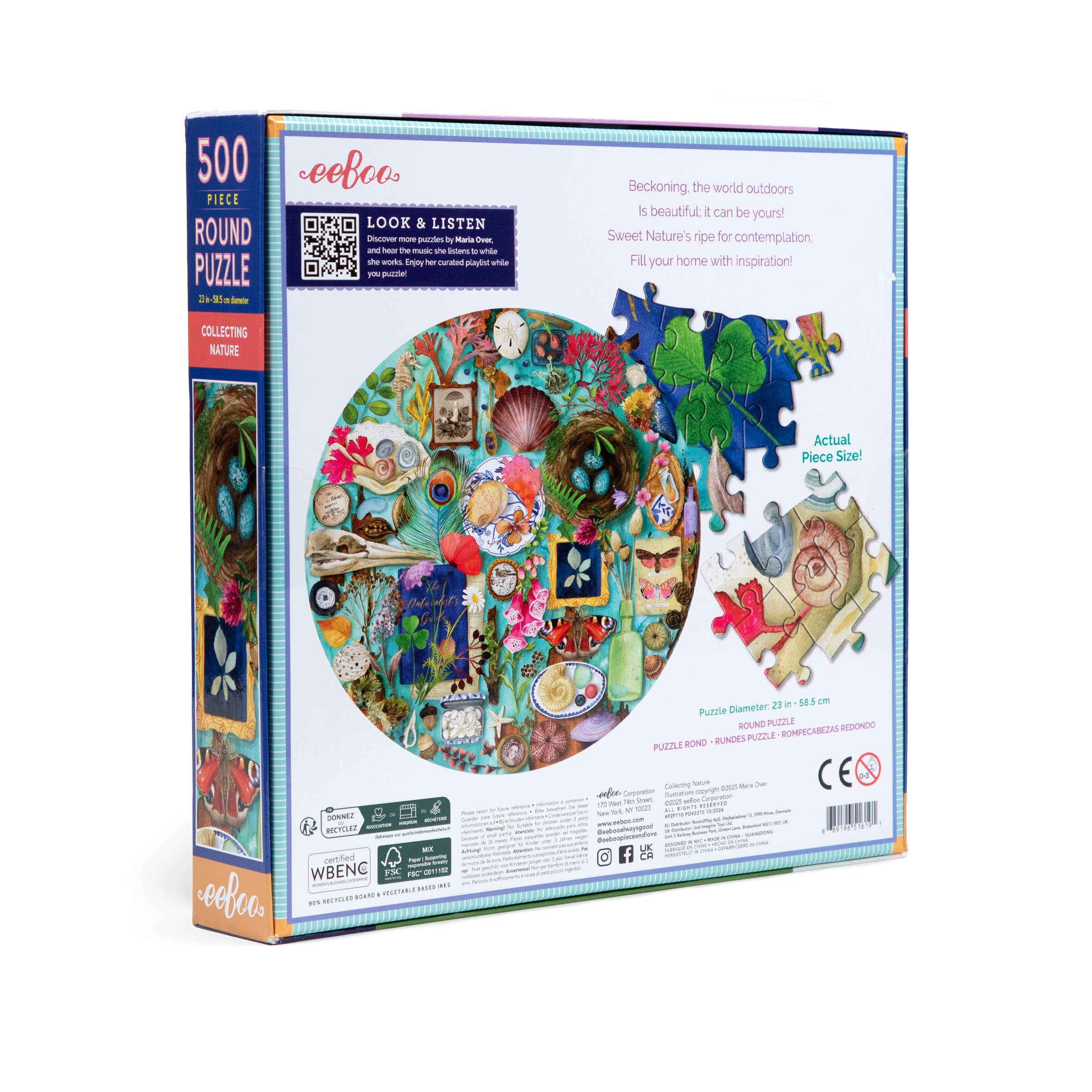 Collecting Nature, 500-piece round puzzle, eeBoo