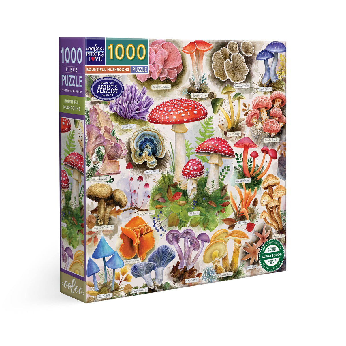 Bountiful Mushrooms, 1000-piece puzzle, eeBoo