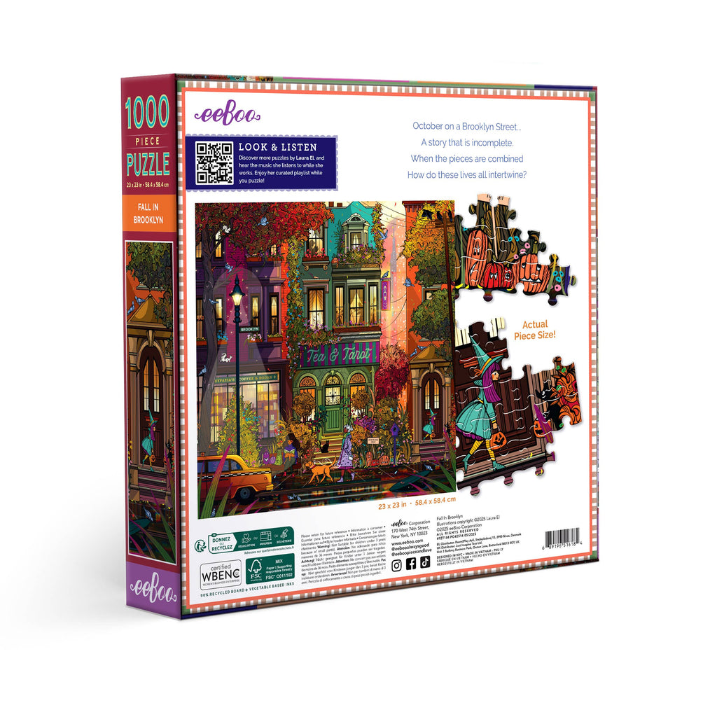 Fall in Brooklyn, 1000-piece puzzle, eeBoo