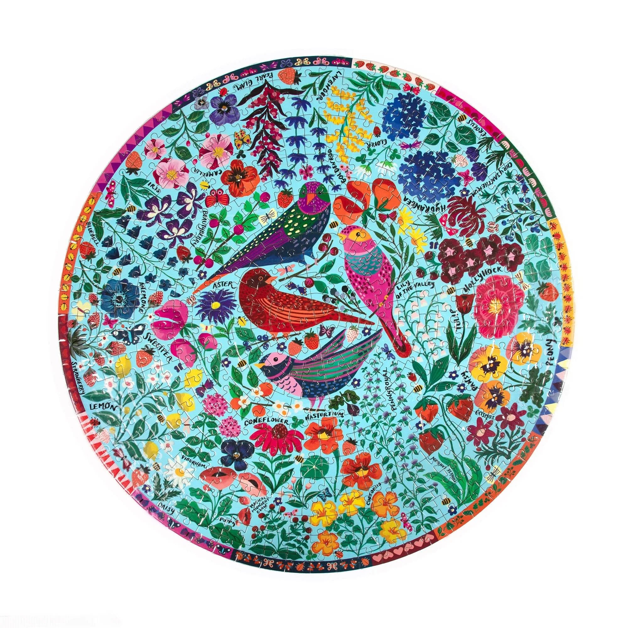 Four Birds, 500-piece round puzzle, eeBoo