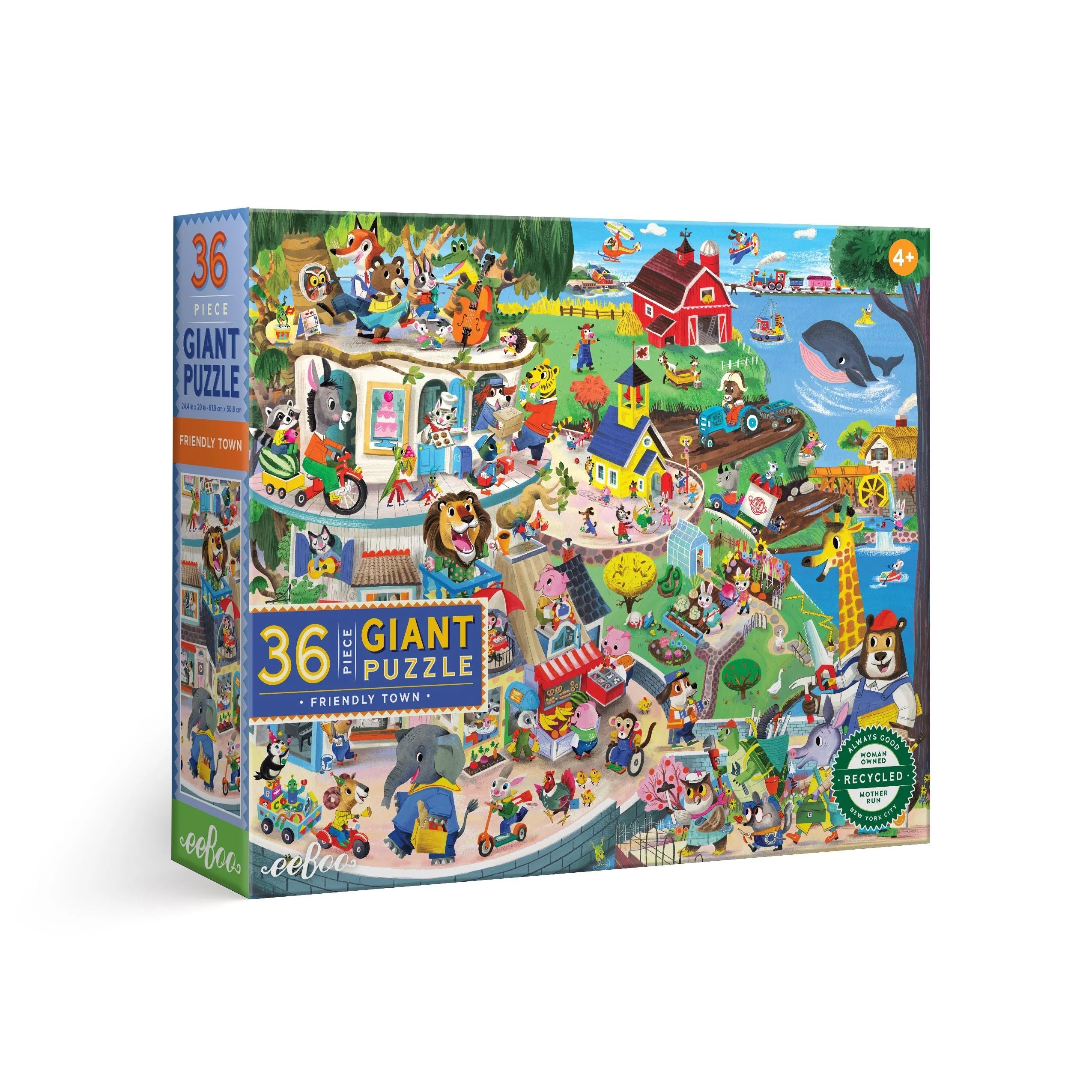 Friendly Town, 36-piece giant puzzle, eeBoo