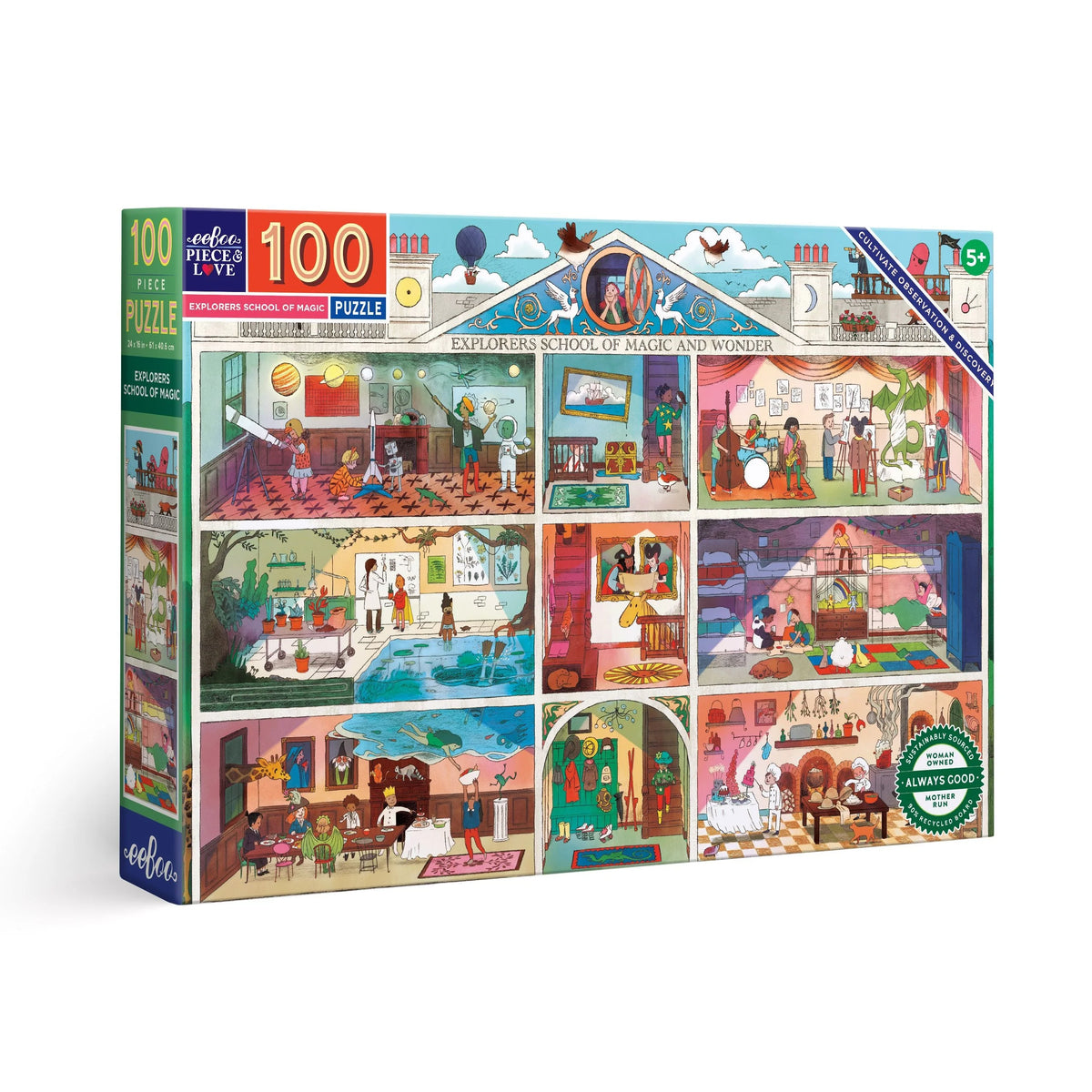 Explorers School of Magic, 100-piece kids' puzzle, eeBoo