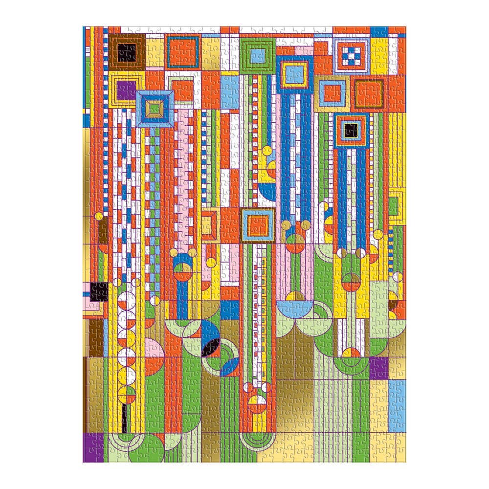 Saguaro Forms and Cactus Flowers (Frank Lloyd Wright), 1000-piece foil-accented puzzle, Galison