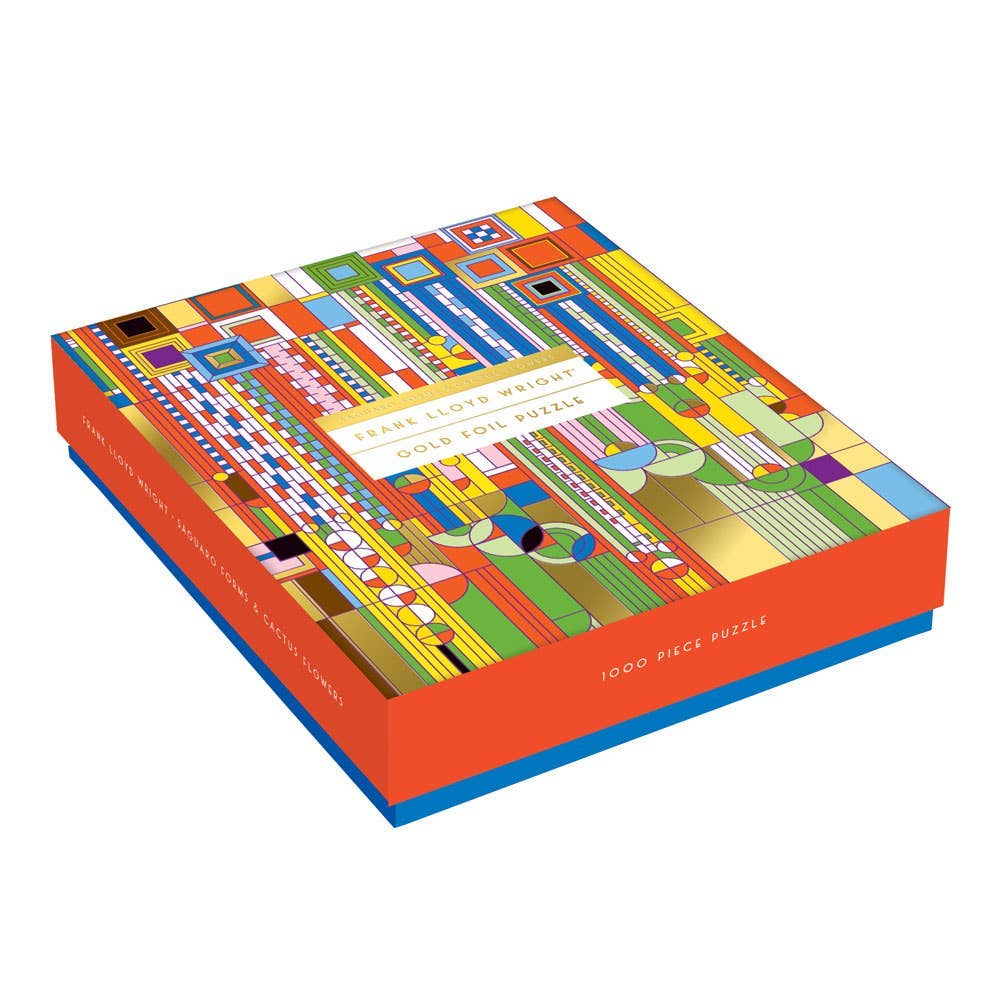 Saguaro Forms and Cactus Flowers (Frank Lloyd Wright), 1000-piece foil-accented puzzle, Galison