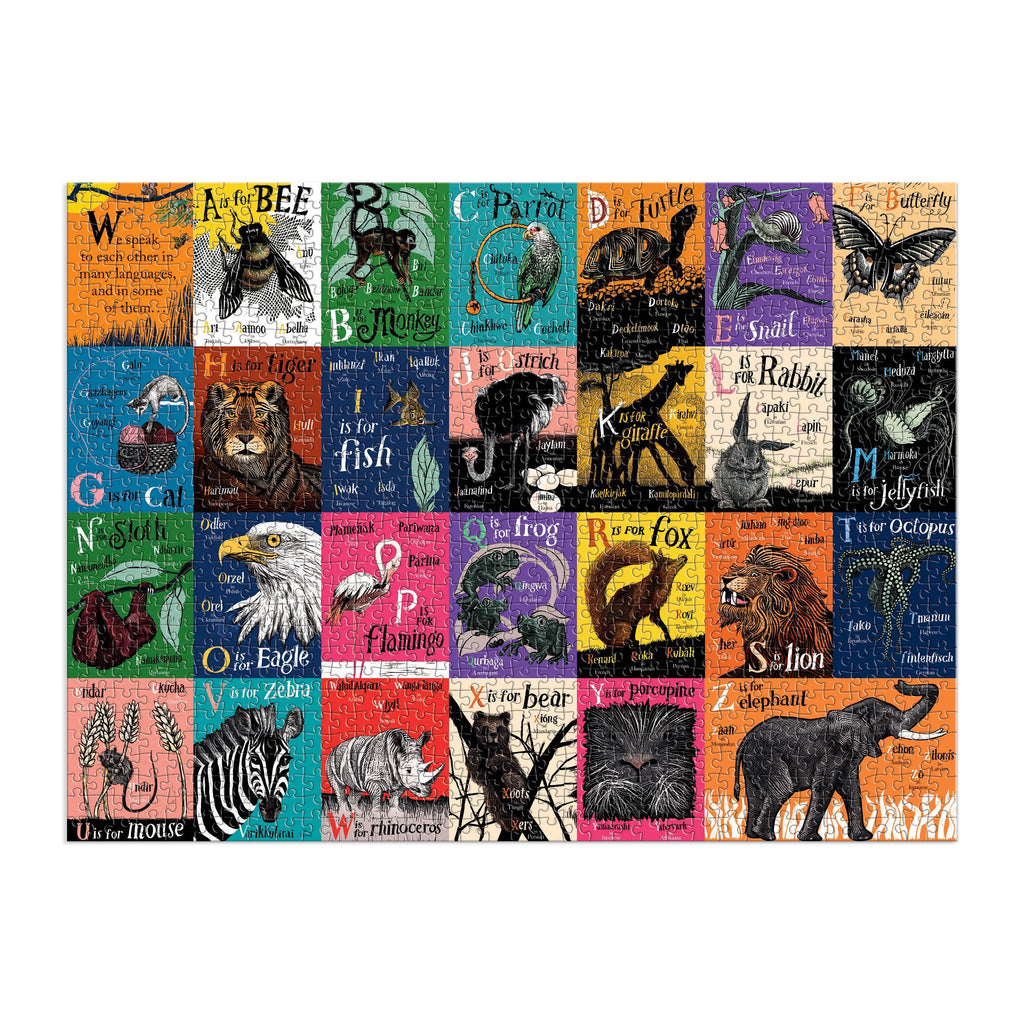 A is for Bee: An Alphabet in Translation, 1000-piece puzzle, Mudpuppy