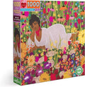 Woman in Flowers, 1000-piece puzzle, eeBoo